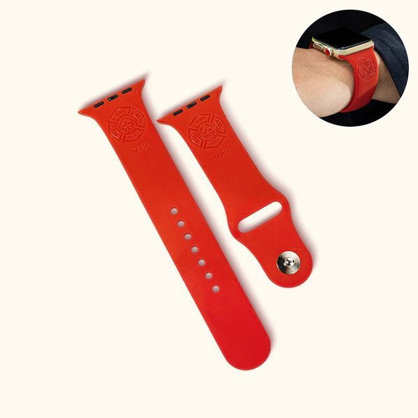 Pulsera de silicona personalizada para Apple Watch de bombero con nombre grabado Regalo de cumpleaños Día del Padre para bombero