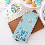 Personalized Colorful Polka Dot Bunny Ears 1-3 Face Photos Quick Dry Waffle Tea Towel with Initial and Name Easter Dining Decor Gift for Kids Family