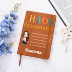 Personalized Chaos Coordinator Cartoon Character A5 Leather Cover Notebook with Name Recording Accessories Birthday Gift for Students Office Workers