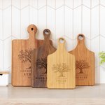 Personalised Engraved Tree of Life Reversible Charcuterie Chopping Board with Grip and Text Housewarming Wedding Gift for Family