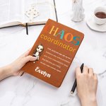 Personalized Chaos Coordinator Cartoon Character A5 Leather Cover Notebook with Name Recording Accessories Birthday Gift for Students Office Workers