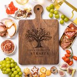 Personalised Engraved Tree of Life Reversible Charcuterie Chopping Board with Grip and Text Housewarming Wedding Gift for Family