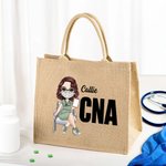 Personalisierte medizinische Cartoon-Charakter große Tragetasche mit Namen Geburtstag Anerkennung Krankenschwestern Woche Geschenk für Krankenschwester Arzt