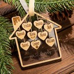 Ornamento di Natale personalizzato con i nomi dei membri della famiglia da 1 a 9, con l'amore per la casa