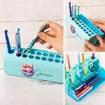 Personalised Cartoon Bow Yarn Ball Multicolour 3D Printed 17 Hole Crochet Hook Storage Box Display Stand with Name Birthday Gift for Knitting Lovers