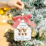 Personalized Wooden Family Christmas Ornament Farm Chickens Cows Pigs Deers Highland Cows