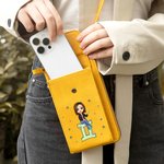 Spersonalizowana moda Konstelacja Kreskówka Dziewczyna PU Skórzany portfel na telefon Torebka na ramię z imieniem Wielokomorowy prezent urodzinowy dla druhny dla kobiet