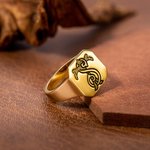 Personalized Engraved Monogram Initials Signet Ring Anniversary Birthday Gift for Men Women