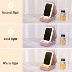 Personalisierte Cartoon Graduate Girl Initial Travel Jewelry Box mit Namen und wechselnde Farbe LED Make-up-Spiegel Graduierung Geburtstag Geschenk für Mädchen