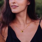 Personalised Engraved Initial Disc Photo Projection Necklace with 100 Languages I Love You Dainty Jewellery Birthday Anniversary Gift for Women