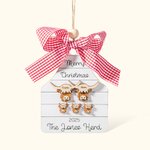 Personalized Wooden Family Christmas Ornament Farm Chickens Cows Pigs Deers Highland Cows