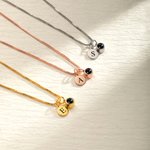 Personalised Engraved Initial Disc Photo Projection Necklace with 100 Languages I Love You Dainty Jewellery Birthday Anniversary Gift for Women