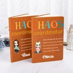 Personalized Chaos Coordinator Cartoon Character A5 Leather Cover Notebook with Name Recording Accessories Birthday Gift for Students Office Workers