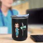 Personalisierte Cartoon-Charakter Bogen Geburt Blume 10 oz isoliert Becher mit Namen und Stroh Wertschätzung Geburtstagsgeschenk für Krankenschwester Arzt medizinisches Personal