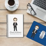 Cahier A5 120 Pages Personnalisé avec Nom Personnage Dessin Animé et Motif de Fleur Cadeau Anniversaire pour Collègues Dirigeants