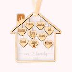 Ornamento di Natale personalizzato con i nomi dei membri della famiglia da 1 a 9, con l'amore per la casa