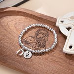 Personligt Lucky Horseshoe Elastiskt pärlarmband Smycke med initialer Födelsedag Dop Jubileum Present till barn Vuxna