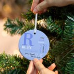 Adorno colgante de cerámica personalizado con foto de bebé y estadísticas de nacimiento Decoración para el hogar Primer regalo de Navidad del Día de la Madre para la nueva mamá Abuelos