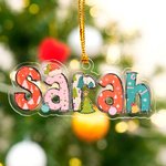 Personalisierte Weihnachtsmannmütze Glocke Weihnachtsbaum Name Ornament Kinderzimmer Weihnachtsbaum Dekoration Geschenk für Kinder Familie