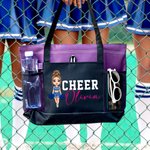 Personalised Cartoon Cheerleading Girl Character Design Large Oxford Tote Bag with Name  Graduation Birthday Gift for Cheerleaders Girls