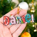 Personalisierte Weihnachtsmannmütze Glocke Weihnachtsbaum Name Ornament Kinderzimmer Weihnachtsbaum Dekoration Geschenk für Kinder Familie