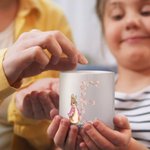 Tirelire personnalisée en céramique avec nom et initiale florale de Peter Rabbit Cadeau d'anniversaire de Pâques pour garçons filles