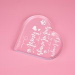 Personalized Heart Acrylic Pet Memorial Plaque with Warm Message Pet Loss Sympathy Gift for Pet Lovers
