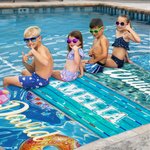 Personalisierte Schwimmbad Hintergrund Name schnell trocknen überdimensioniert Mikrofaser Strandtuch Sommer Reise wesentlich Urlaub Geburtstag Geschenk für Familie Freunde