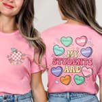Personalized Apple Heart Candy Shape Daily Motivation T-shirt Sweatshirt with Name Appreciation Teacher's Day Gift for Teacher School Staff