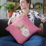 Personalised Multi-colour 1-12 Birth Flowers Pillow Cover with Names Housewarming Mother's Day Gift for Mom Grandma