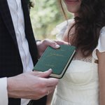 Gepersonaliseerd canvas linnen kaft A6 128 pagina's gelofte boek met naam en datum set van 2 huwelijksceremonie verloving cadeau voor bruid bruidegom echtpaar
