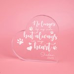 Personalized Heart Acrylic Pet Memorial Plaque with Warm Message Pet Loss Sympathy Gift for Pet Lovers