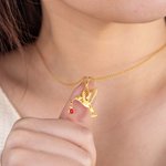 Personalisierte zierliche Kolibri Halskette mit Birthstone Vogel Schmuck Geburtstag Jahrestag Muttertag Geschenk für Frauen