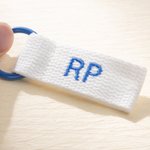 Personalized Multicolor Embroidered Initial Tag Elastic Ring Keychain Birthday Backpack Decoration Holiday Gift for Kids Family Friends