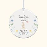 Personalised Happy First Mother's Day Cute Animal Ceramic Ornament with Name and Year Mother's Day Gift for Woman