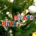 Personalisierte Weihnachtsmannmütze Glocke Weihnachtsbaum Name Ornament Kinderzimmer Weihnachtsbaum Dekoration Geschenk für Kinder Familie