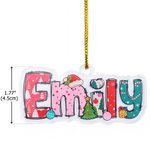 Personalisierte Weihnachtsmannmütze Glocke Weihnachtsbaum Name Ornament Kinderzimmer Weihnachtsbaum Dekoration Geschenk für Kinder Familie