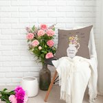 Personalised Multi-colour 1-12 Birth Flowers Pillow Cover with Names Housewarming Mother's Day Gift for Mom Grandma