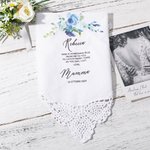 Fazzoletto da sposa personalizzato in pizzo floreale 100% cotone con nome e data regalo di addio al nubilato per la sposa