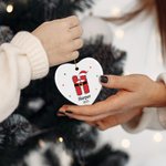 Gepersonaliseerd Schattig Beeldverhaal Alfabet Ontwerp Hart-Vormig Kerstmis Ceramisch Ornament met Naam Jaar Kerstmis Geschenk voor Vriend van het Kind