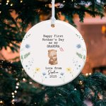 Personalised Happy First Mother's Day Cute Animal Ceramic Ornament with Name and Year Mother's Day Gift for Woman