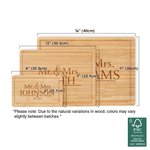 Personalized Mr & Mrs Engraved Name Date FSC Bamboo Charcuterie Cutting Board with Juice Groove Housewarming Wedding Gift for Family Couple