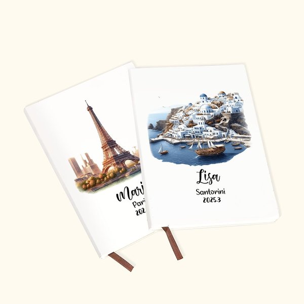 Cahier A5 en cuir personnalisé avec nom Journal de voyage Accessoires Cadeau pour les amoureux du voyage