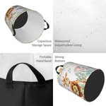 Personalised Cute Jungle Animals Large Capacity Initial Name Waterproof Laundry Storage Basket with Handle Birthday Gift for Boys Girls