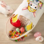 Personalisierte niedliche Kaninchen Küken Blumen Hasenohren Design Korb Tasche mit Namen Ostereierjagd Party Favors Geschenk für Jungen Mädchen