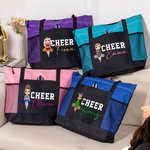 Personalised Cartoon Cheerleading Girl Character Design Large Oxford Tote Bag with Name  Graduation Birthday Gift for Cheerleaders Girls