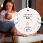 Personalised Happy First Mother's Day Cute Animal Ceramic Ornament with Name and Year Mother's Day Gift for Woman