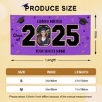 Personalisierte Congrats Grad Cap Multicolor Klasse von 2025 Banner mit Foto und Name Party Dekoration Graduierung Geschenk für Absolventen Freunde