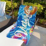 Personalisierte Schwimmbad Hintergrund Name schnell trocknen überdimensioniert Mikrofaser Strandtuch Sommer Reise wesentlich Urlaub Geburtstag Geschenk für Familie Freunde