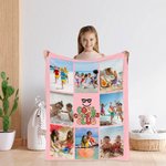 Couverture Personnalisée Sunglass Cool Cousins Club 5-8 Photo Collages avec Année Multicolore Décoration Maison Réunion de Famille Cadeau de Noël pour les Enfants